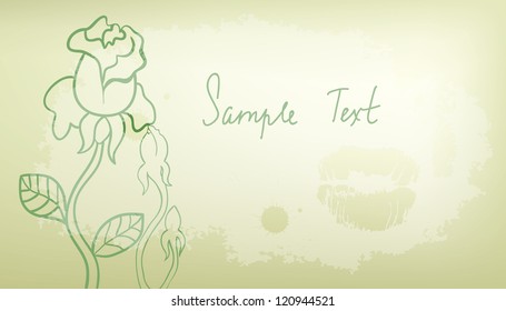 Vector retro banner with hand drawn roses