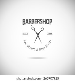  Vector retro barber shop label, logo, badge and design element.