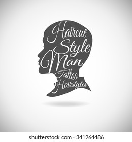 Vector retro barber shop label, badge and design element.