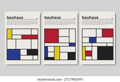 Vetor retro bauhaus de stijl brochura livreto capa modelos de design coleção A4	