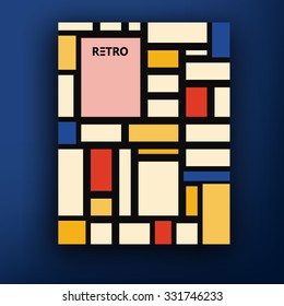 Vector retro bauhaus de stijl brochure / booklet cover design templates collection A4 mondrian