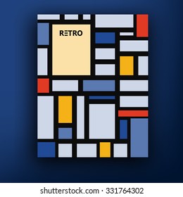 Vector retro bauhaus de stijl brochure / booklet cover design templates collection A4 mondrian