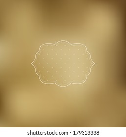 Vector retro beige sepia blurred unfocused background with a cute dotted badge