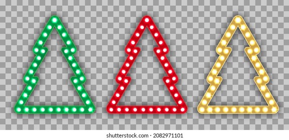 cartelera vectorial retro y árbol de navidad sobre fondo transparente para su texto,ilustración EPS10.