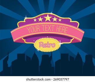 Vector retro billboard flat illustration