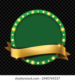  ilustración vectorial retro de cartelera o caja de luz con diseño personalizable marco de bombilla de luz brillante.