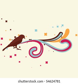vector retro bird design illustration