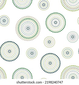 Vector retro black greenish and green seamless dotted circle background.Polka dot seamless pattern. Dots texture. Textile rapport.