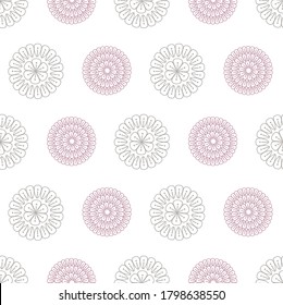 Vector retro bloom pink party seamless pattern background. perfect for fabric, scrapbooking wallpaper projects