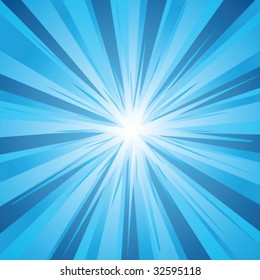 Vector retro blue sunburst