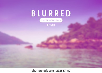Vector retro blurred defocused photographic background. Thailand, seascape.