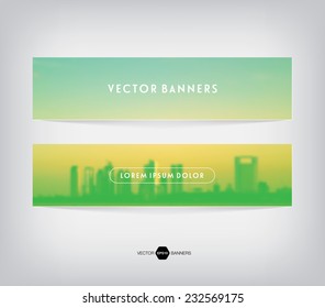 Vector retro blurred unfocused photographic background. Sunset skyline of Buenos Aires