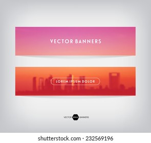 Vector retro blurred unfocused photographic background. Sunset skyline of Buenos Aires