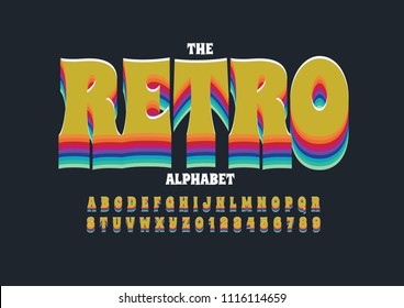 Vector de letra y alfabeto retro negrita