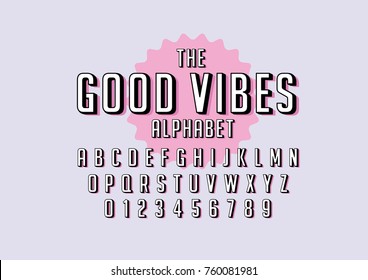 Vector of retro bold font and alphabet Vector of retro bold font and alphabet