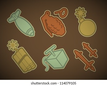 Vector Retro Bomb and Rocket Design