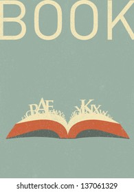 ilustración de libro retro vectorial