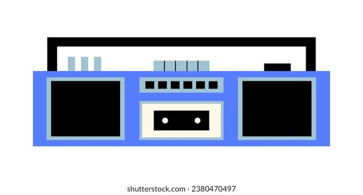 Vector retro boombox in 80s-90s trendy flat style illustration