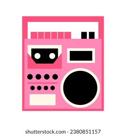 Vector retro boombox in 80s-90s trendy flat style illustration