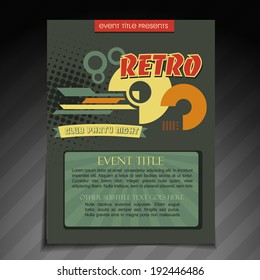vector retro brochure flyer template design