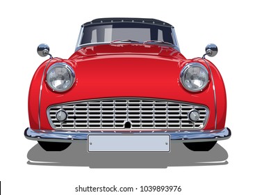 Vector retro car. Available eps-10 vector format separated by groups with transparency effects for one-click repaint