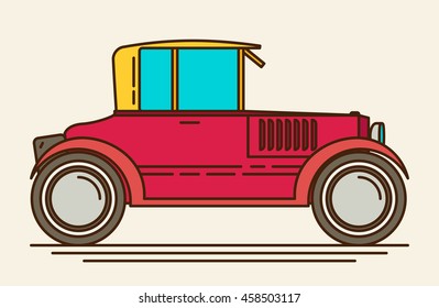 Vector retro car flat 