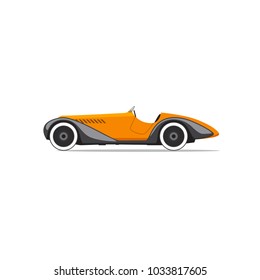 Vector retro car isolated. Side view