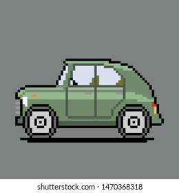 Vector retro car in pixel art