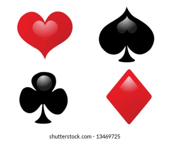 vector retro card suits