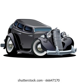 Vector retro cartoon car