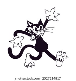 Vector Retro Cartoon Cat Character Illustration Isolated