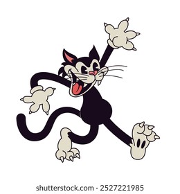 Vector Retro Cartoon Cat Character Illustration Isolated