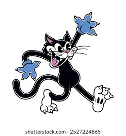 Vector Retro Cartoon Cat Character Illustration Isolated