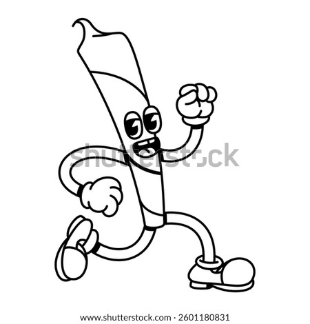Vector Retro Cartoon Character Marijuana Joint Weed Illustration Isolated