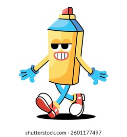Vector Retro Cartoon Character Marker Illustration Isolated