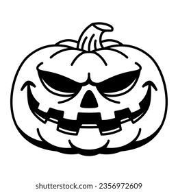 Vector Retro Cartoon Funny Pumpkin Head Isolated