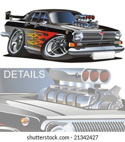 Vector Retro Cartoon Hotrod. More Muscle Cars See In My Portfolio