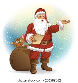 Vector retro cartoon of Santa Claus