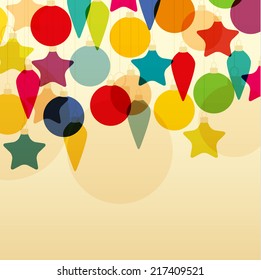 Vector retro Christmas background with Christmas balls