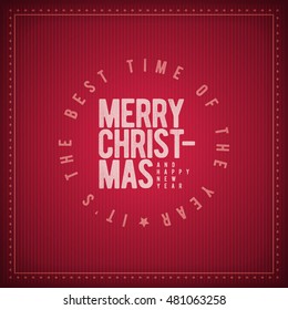 Vector retro Christmas greeting card design template.