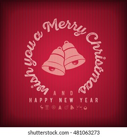 Plantilla de diseño de tarjetas de felicitación de Navidad vectorial retro.