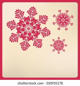Vector retro Christmas and Happy New Year background with flakes. Place for your text. Wishes.  Eps 10 vector file. 