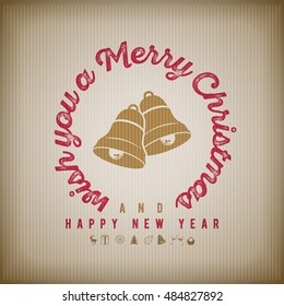 Vector retro Navidad y plantilla de diseño de tarjetas de felicitación de año nuevo.