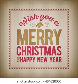 Vector retro Christmas and new year greeting card design template.