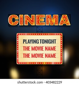 Vector Retro Cinema Banner