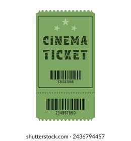 Vector retro cinema ticket with barcode