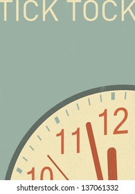 vector retro clock illustration