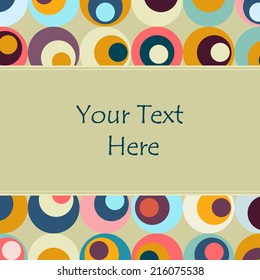 Vector retro color circle card template. Eps10