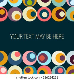 Vector retro color circle card template. Eps10