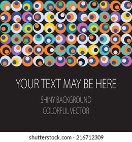 Vector retro color circle card template. Eps10
